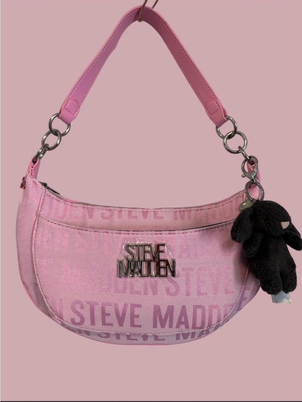 Steve Madden Pink Logo Crescent with wallet